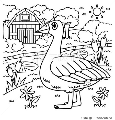 Goose coloring page for kids