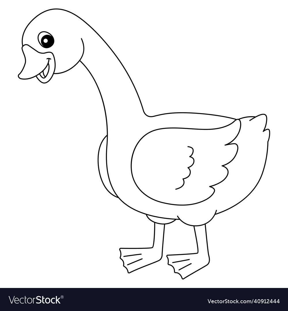 Goose coloring page isolated for kids royalty free vector