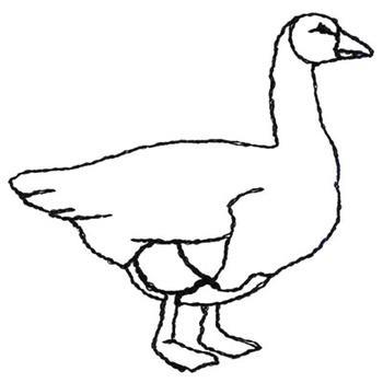 Goose outline embroidery design