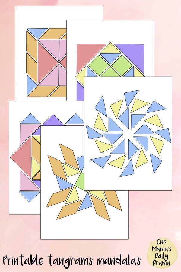 Tangrams mandala puzzles printable matching coloring activity pages color activities tangram tangram patterns