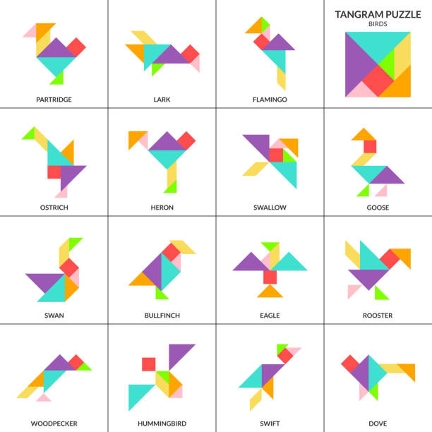 Swan tangram stock illustrations royalty