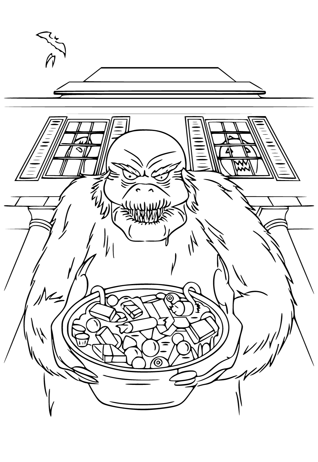 Free printable goosebumps treats coloring page for adults and kids