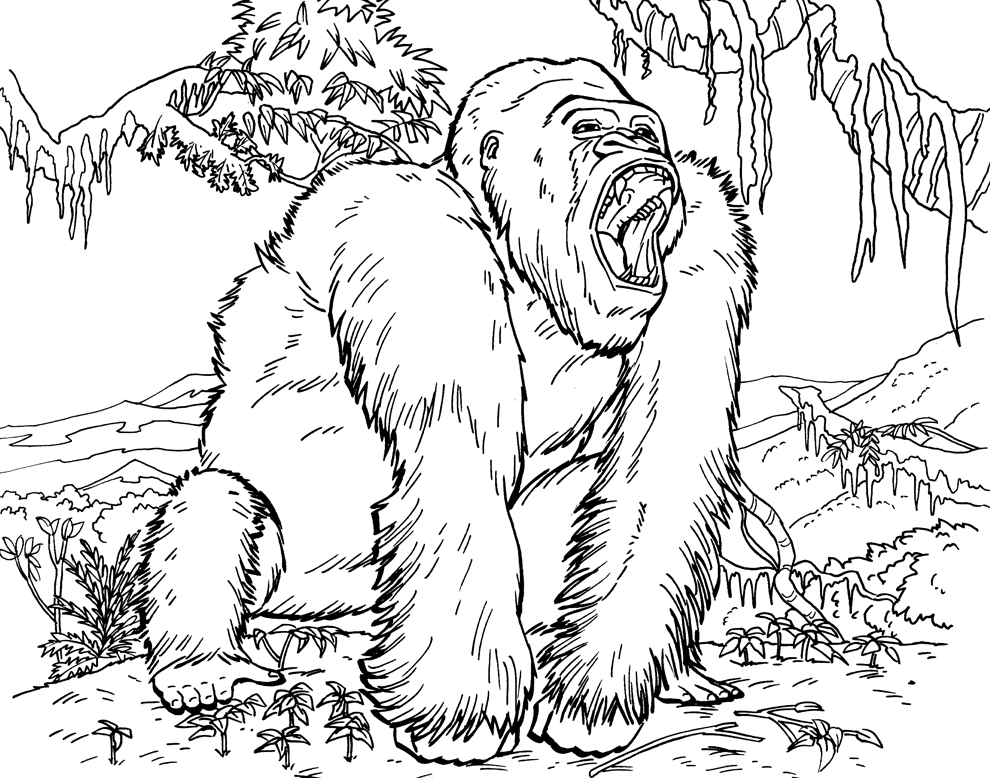 Gorilla coloring pages dinosaur coloring pages ninjago coloring pages