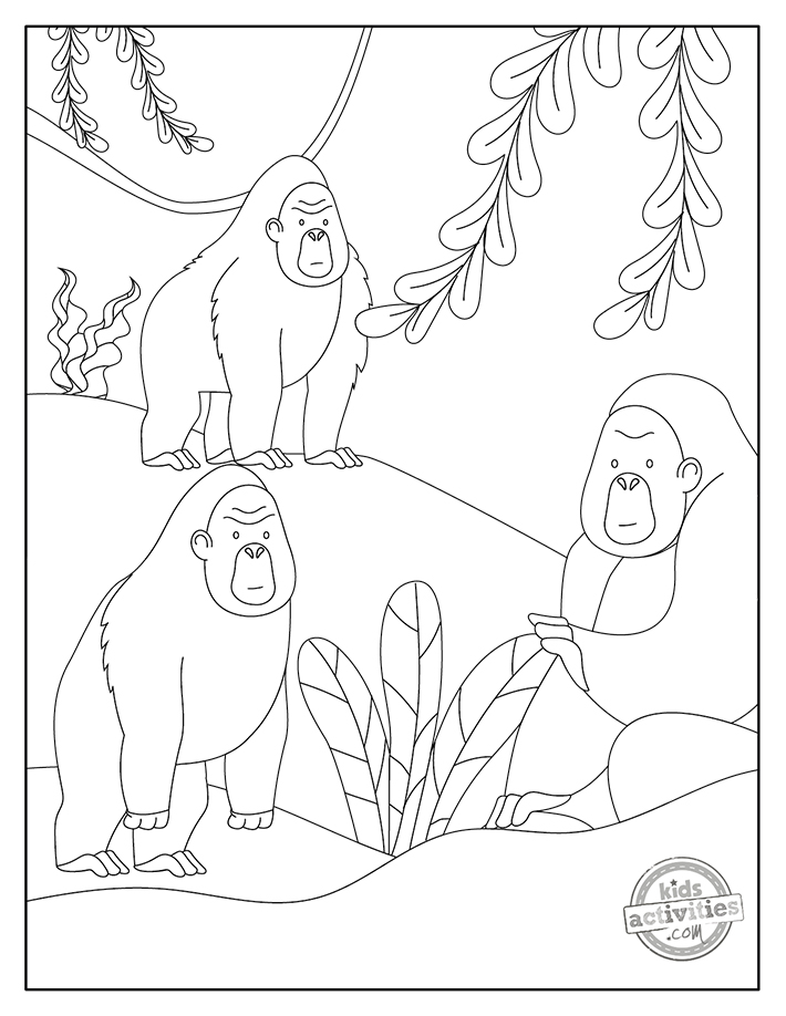 Awesome gorilla coloring pages