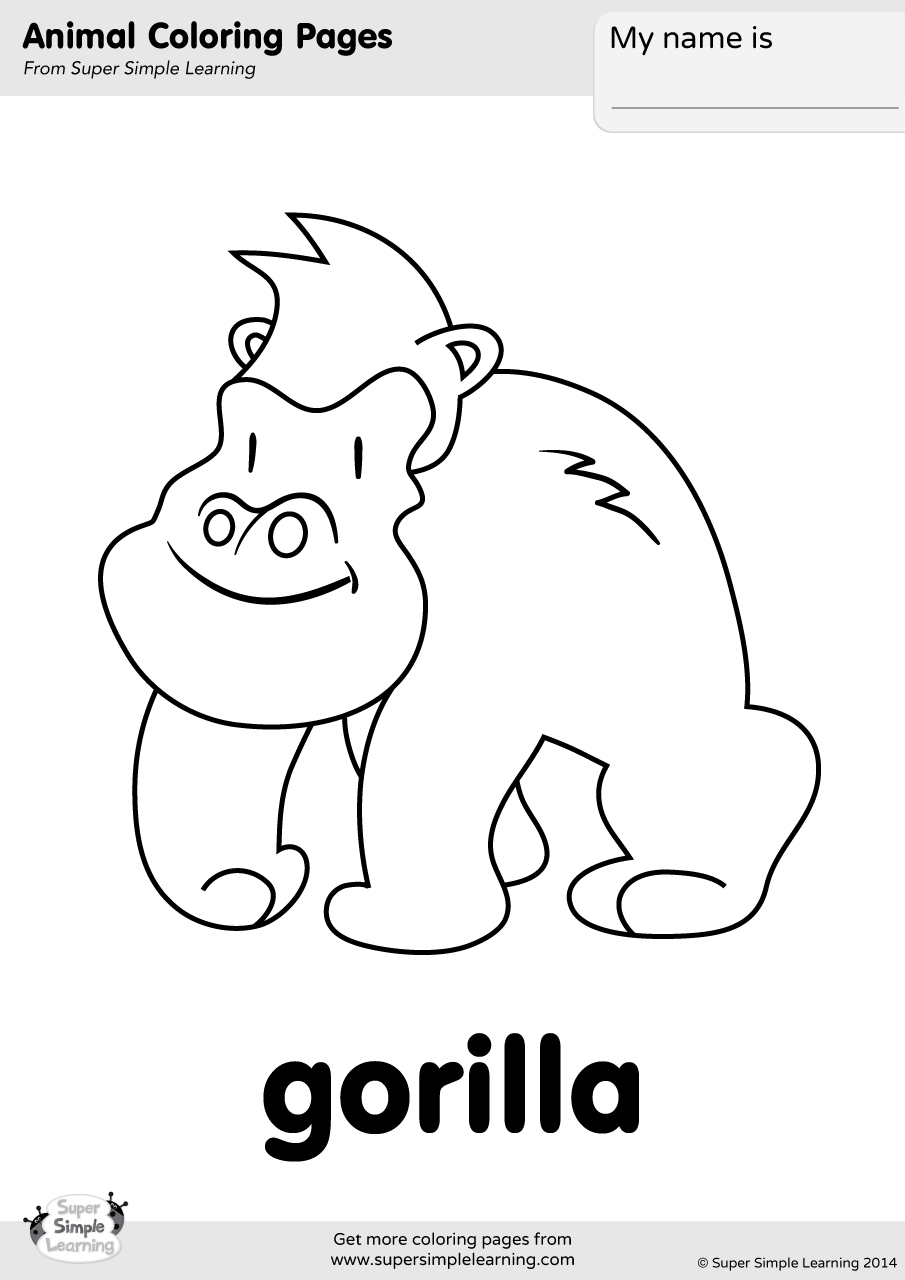 Gorilla coloring page