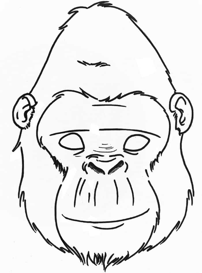 Gorilla face coloring pages animal masks gorilla mask animal mask templates