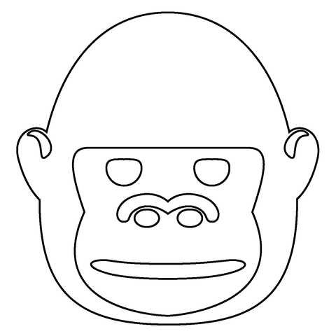 Gorilla face emoji coloring page free printable coloring pages