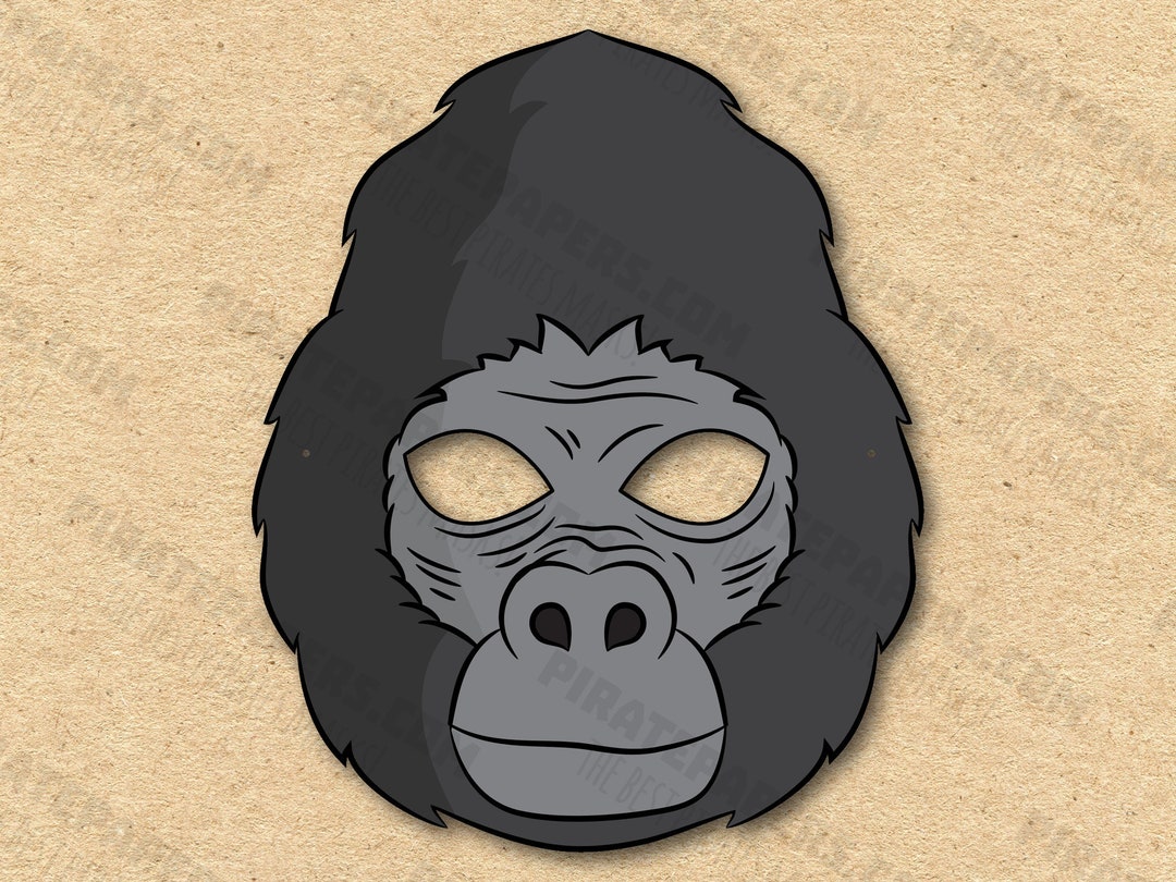 Buy gorilla mask printable paper diy for kids and adults pdf template instant download for birthdays halloween party costumes online in india