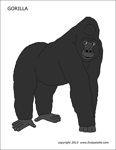 Gorilla free printable templates coloring pages