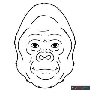 Gorilla face coloring page easy drawing guides