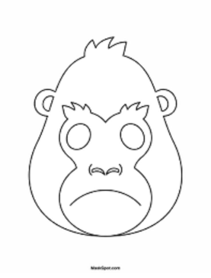 Coloring page gorilla mask gorilla craft animal face mask