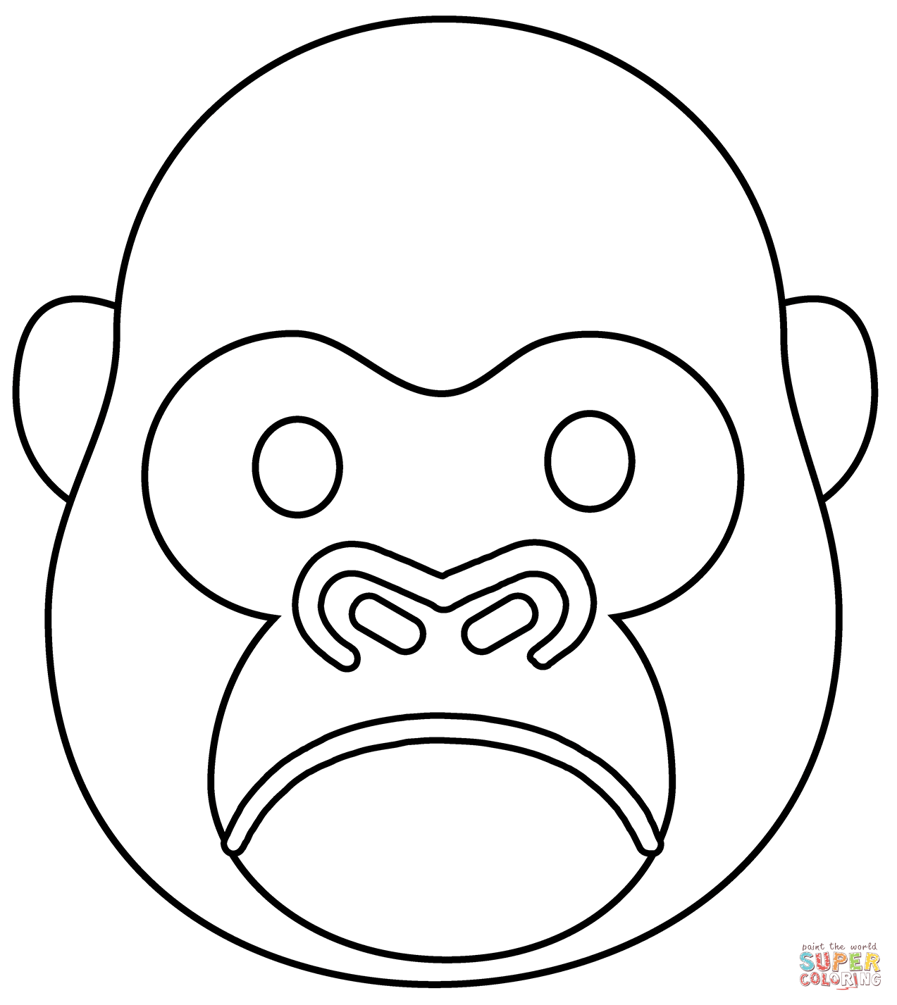 Gorilla emoji coloring page free printable coloring pages