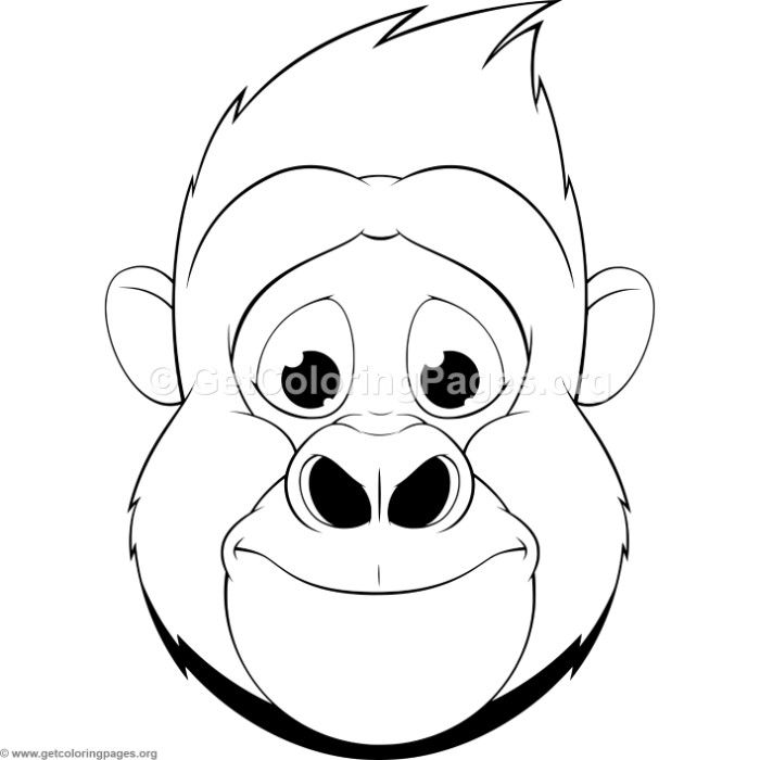 Cute gorilla head coloring pages coloring pages free coloring pages color