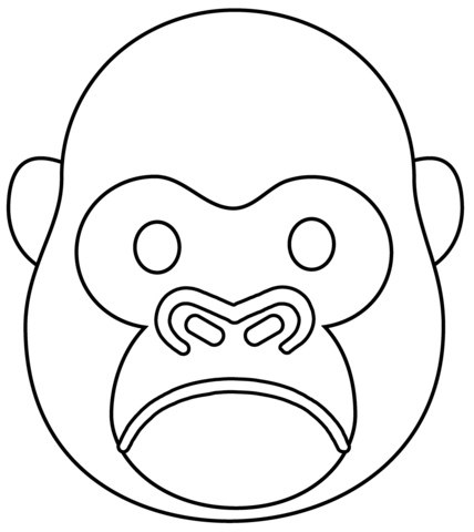 Gorilla emoji coloring page free printable coloring pages