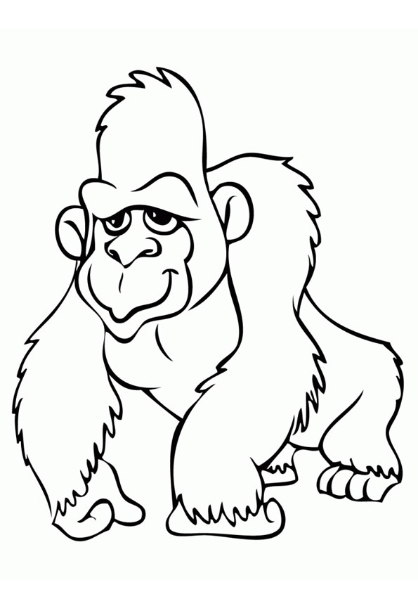 Coloring pages free printable gorilla coloring pages