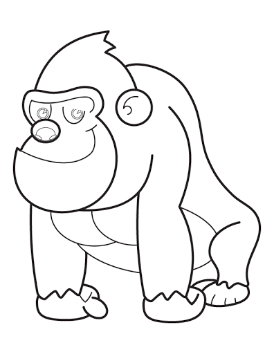 Coloring pages gorilla color page coloring sheet