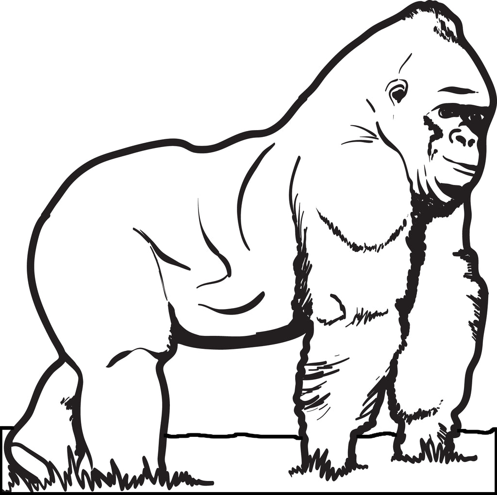 Printable gorilla coloring page for kids â