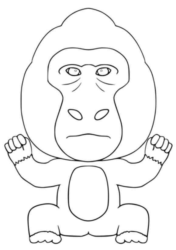 Gorilla coloring pages free printable nurie