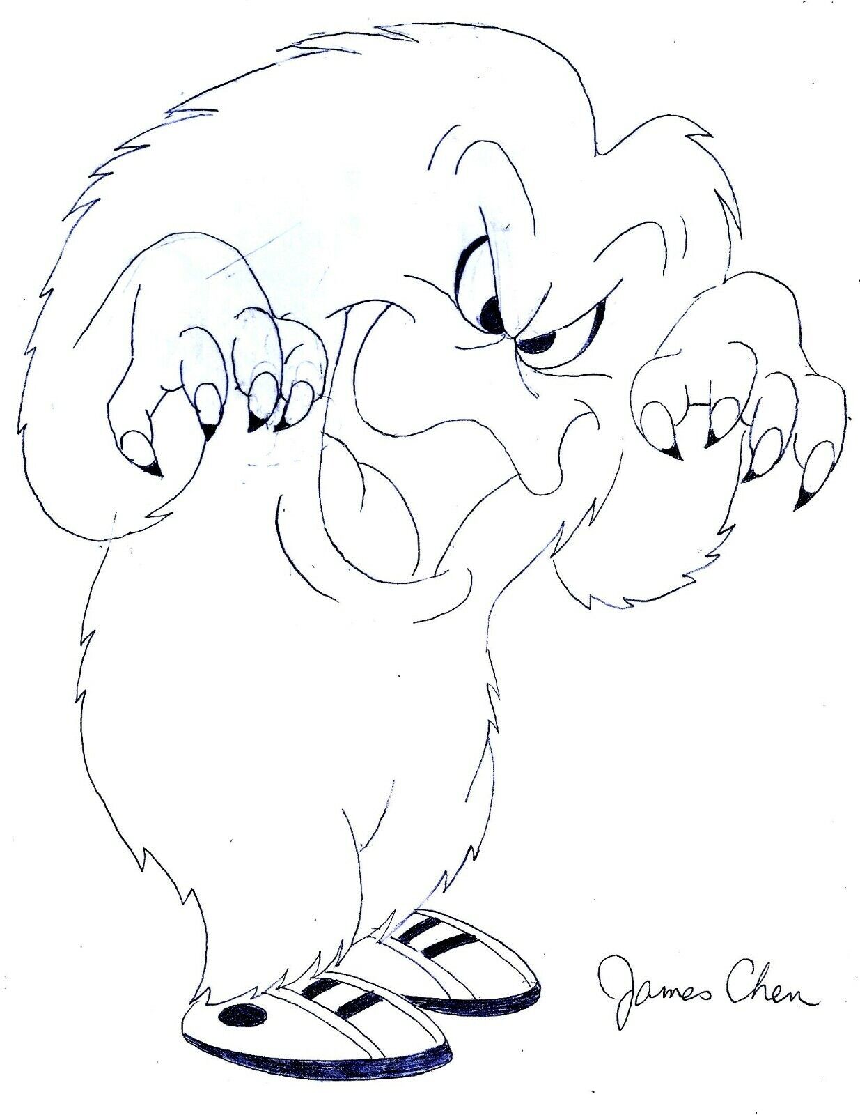 Gossamer big hairy monster of bugs bunny original comic art on rd stock