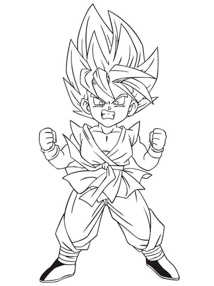 Goten super saiyan coloring pages