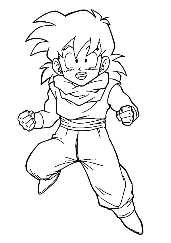 Dragon ball z goten coloring page