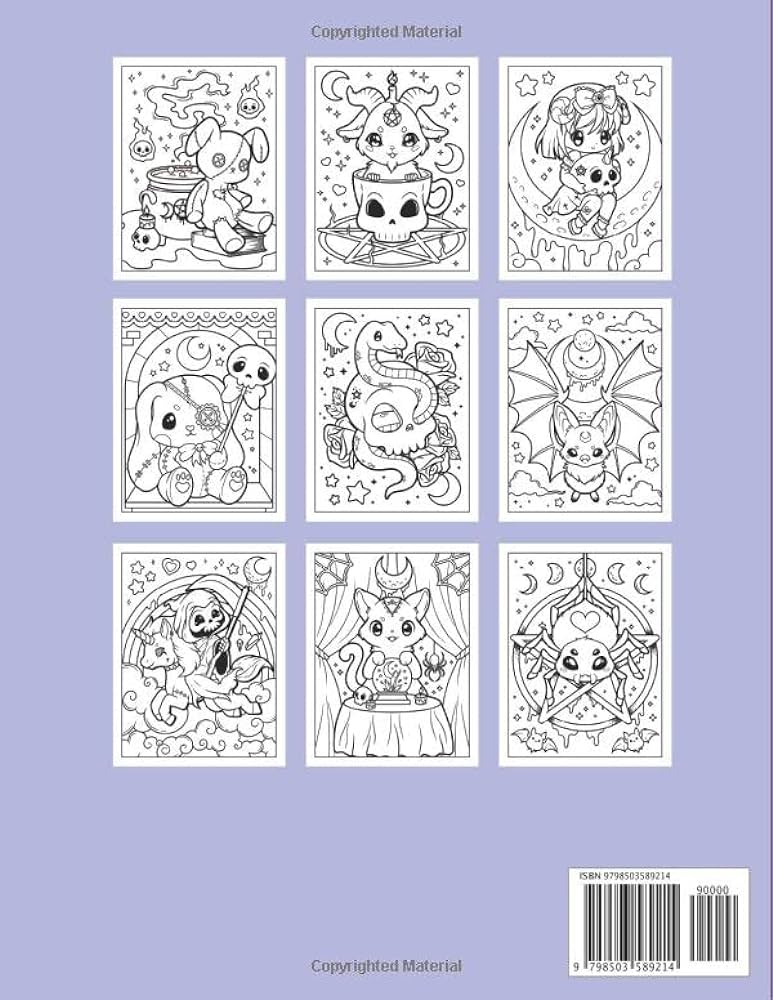 Creepy kawaii pastel goth coloring book cute horror spooky gothic coloring pages for adults pastel goth coloring series leriza may books