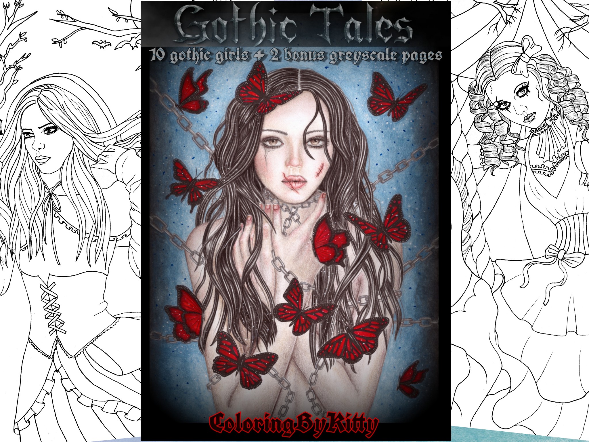 Pdf coloring book gothic tales