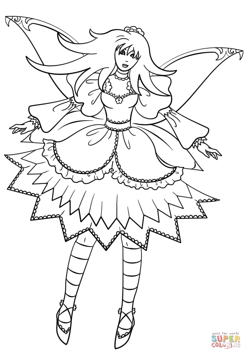 Goth fairy coloring page free printable coloring pages