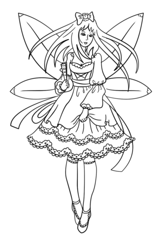 Gothic fairy coloring page free printable coloring pages