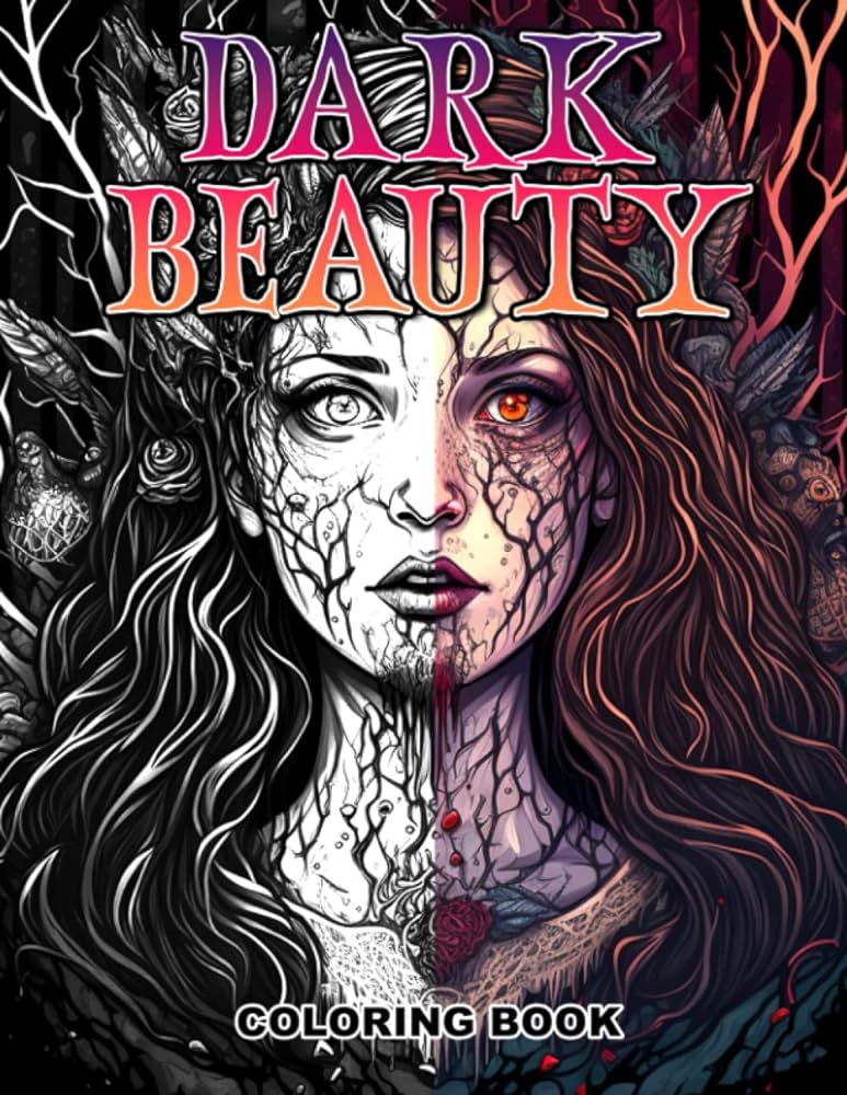 Dark beauty coloring book creepy but beautiful gothic horror illustrations amazing pages to color lily amber books