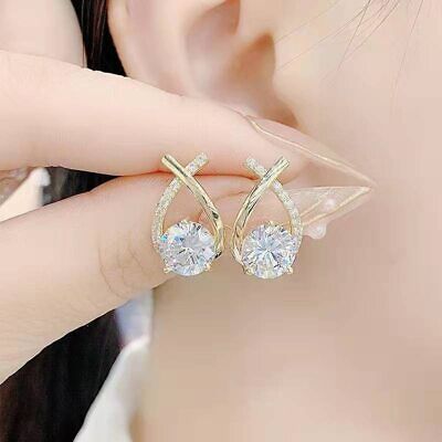 Pendientes de acero inoxidable para mujer aretes con diamante moda gota de agua