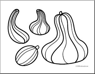 Clip art gourds coloring page i