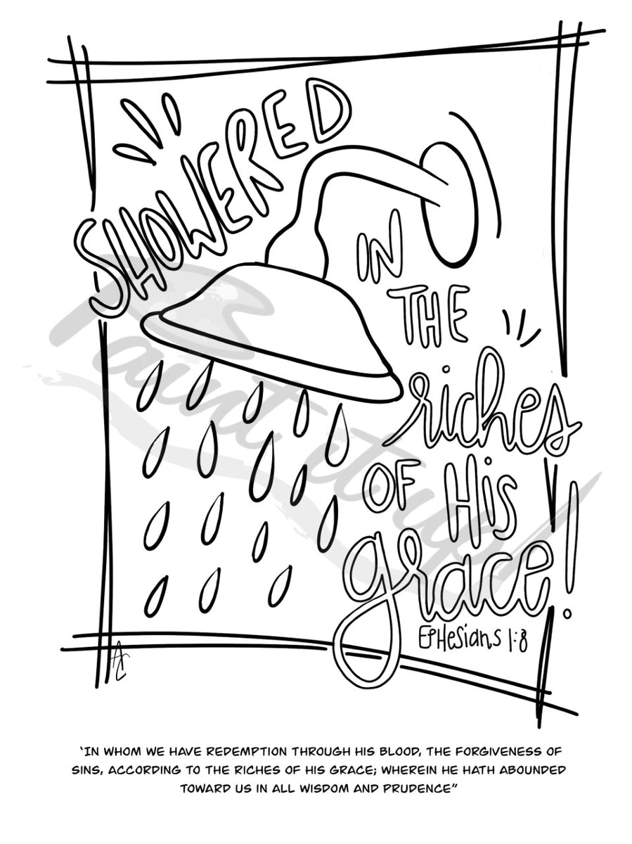 Showered in gods grace coloring page â paint it up chesnee