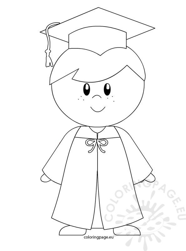 Kindergarten boy graduation coloring page coloring page