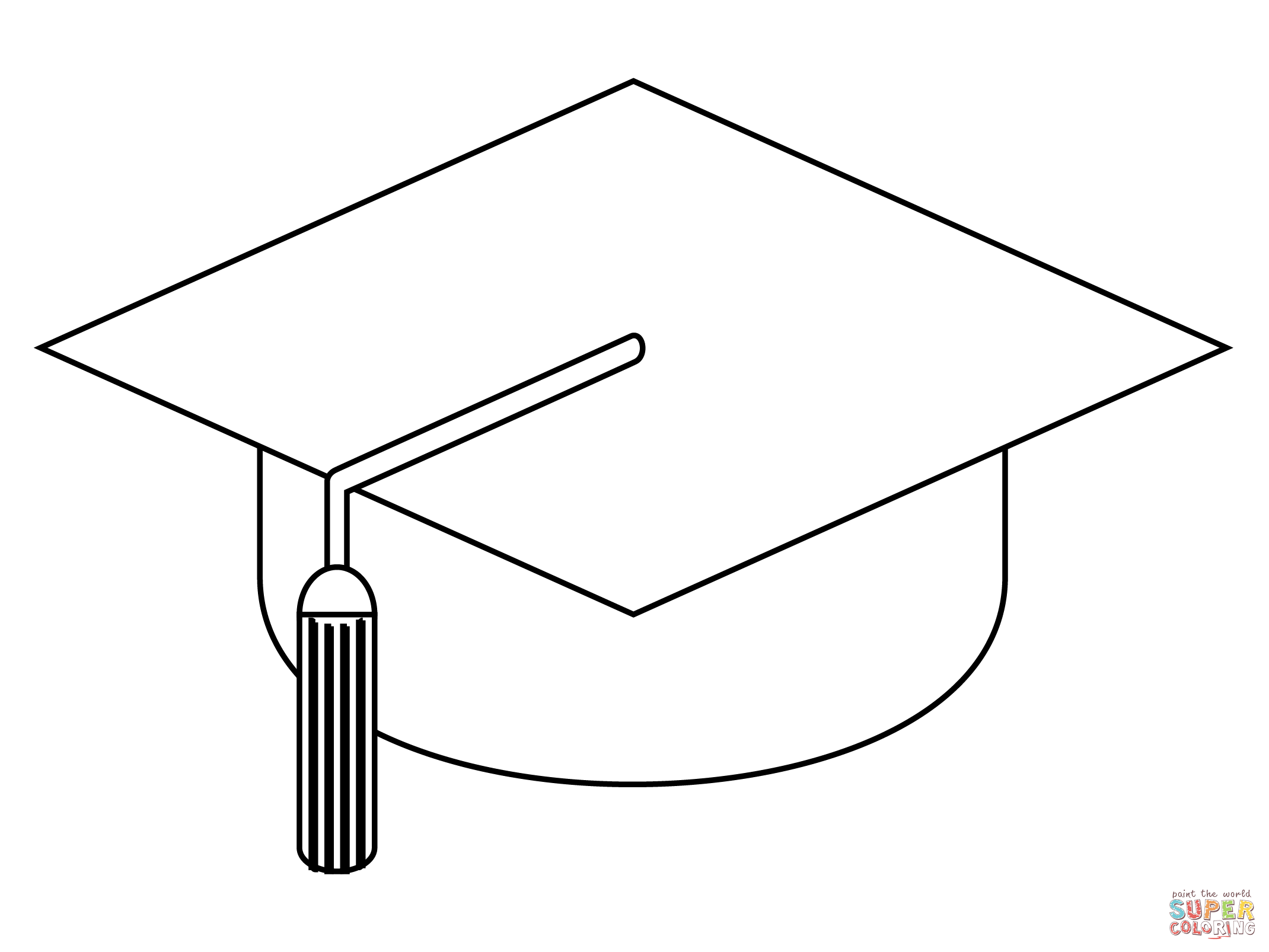 Graduation cap coloring page free printable coloring pages