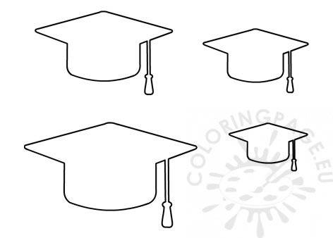 Graduation cap craft shapes coloring page