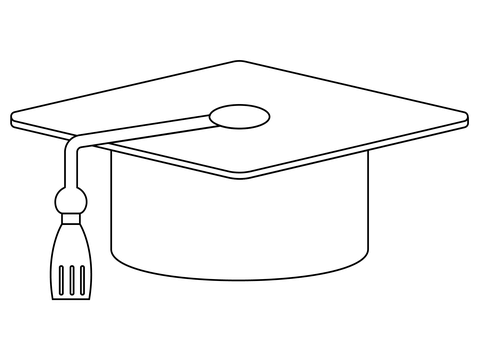 Graduation cap coloring page free printable coloring pages