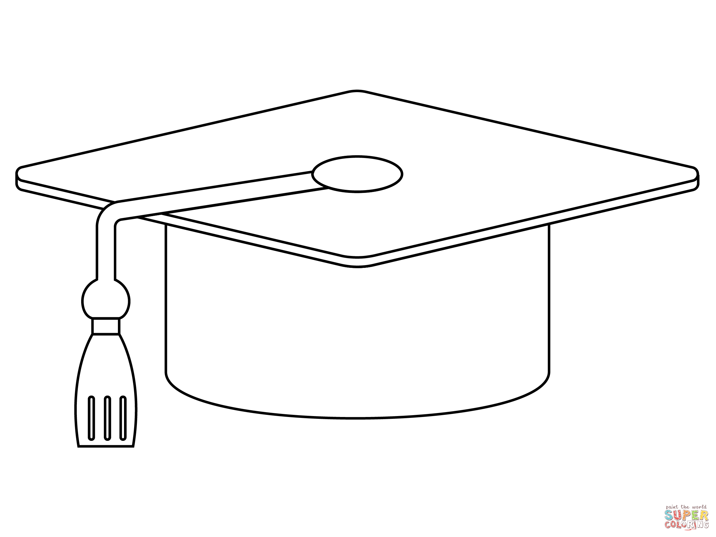 Graduation cap coloring page free printable coloring pages