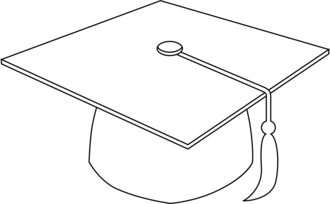 Graduation cap coloring page free printable coloring pages