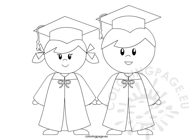 Kindergarten graduation coloring page for preschool coloring page