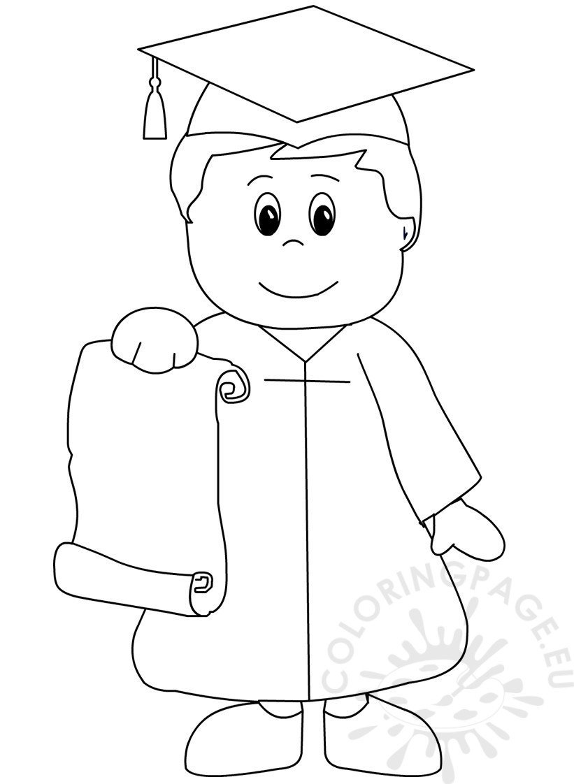 Kindergarten graduation coloring page for preschool coloring page