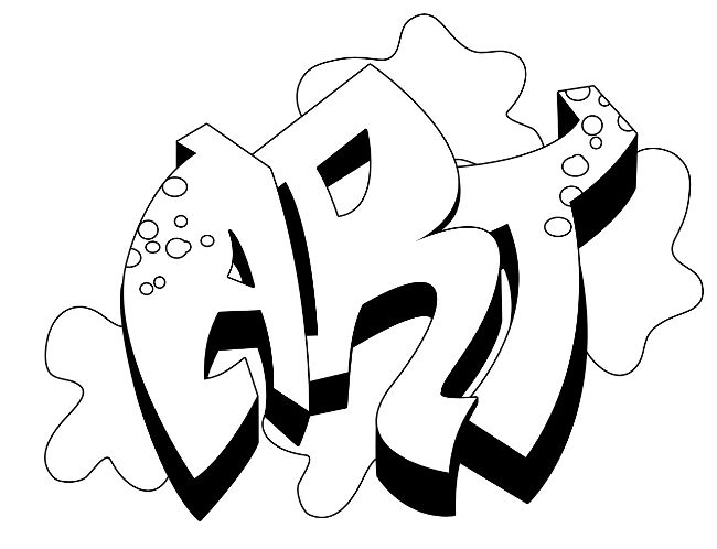 Graffiti coloring pages for teens and adults