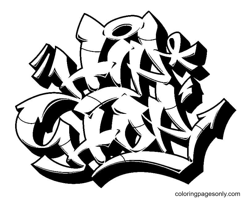 Graffiti coloring pages printable for free download