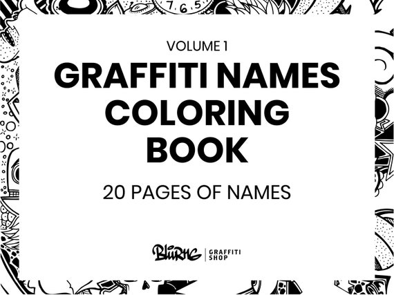 Graffiti names coloring book graffiti names custom names coloring activities vol blurth