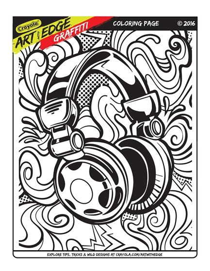 Art with edge graffiti coloring page