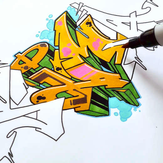 Graffiti coloring pages