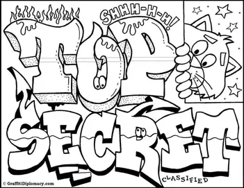 Popular graffiti coloring pages