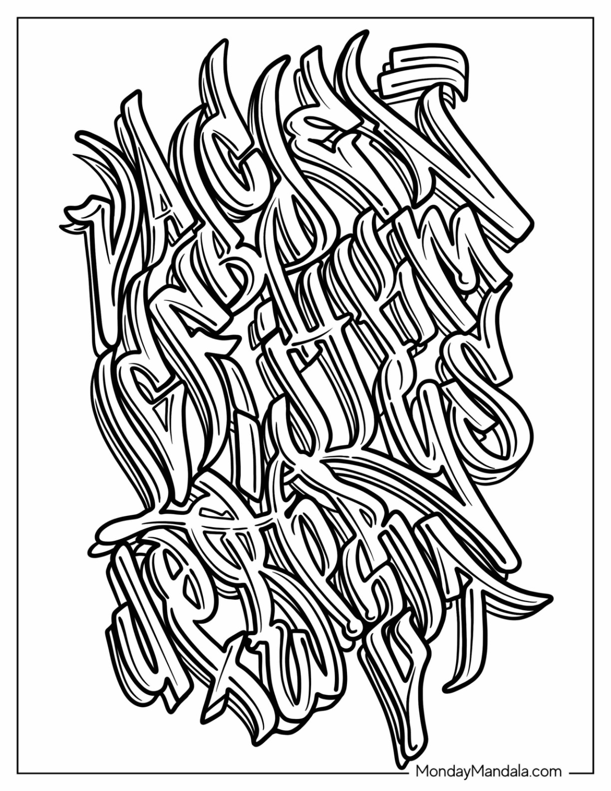 Graffiti coloring pages free pdf printables