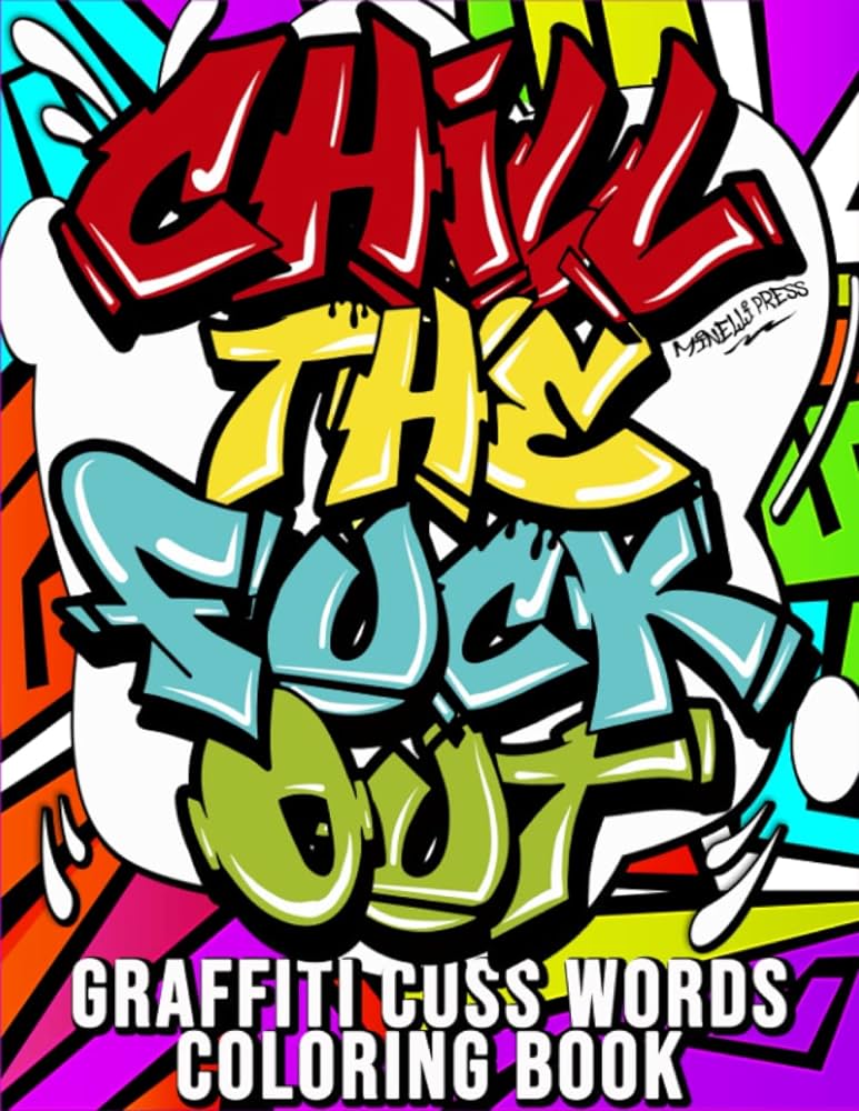 Graffiti cuss words coloring book adult swear word coloring book with stress relieving and relaxing graffiti designs curse word coloring book press minelli books