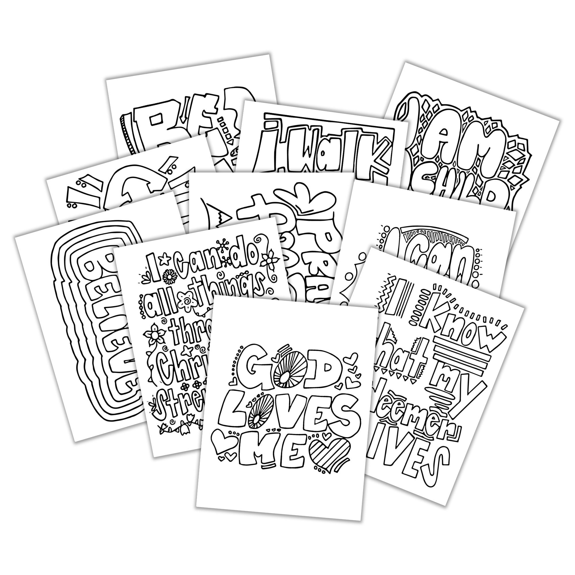 Graffiti words coloring pages